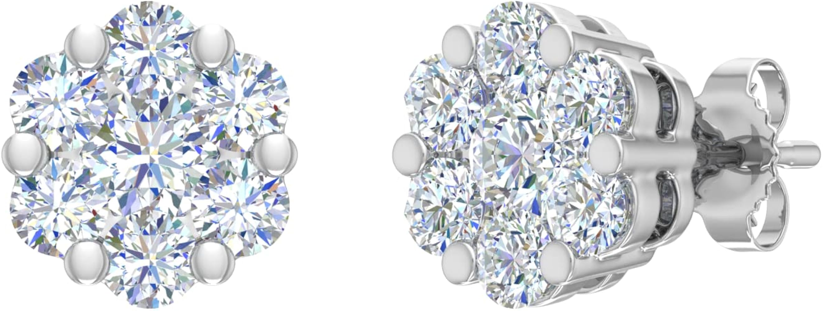 Flower Diamond Stud Earrings