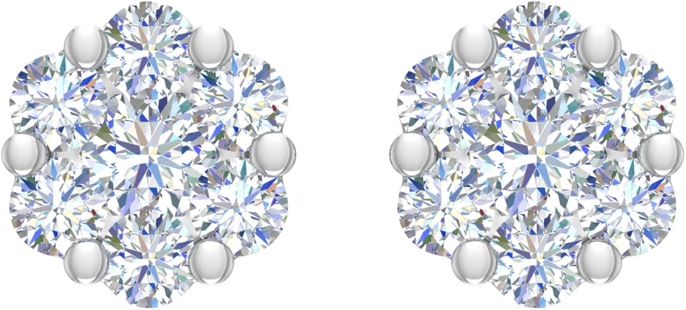 Flower Diamond Stud Earrings