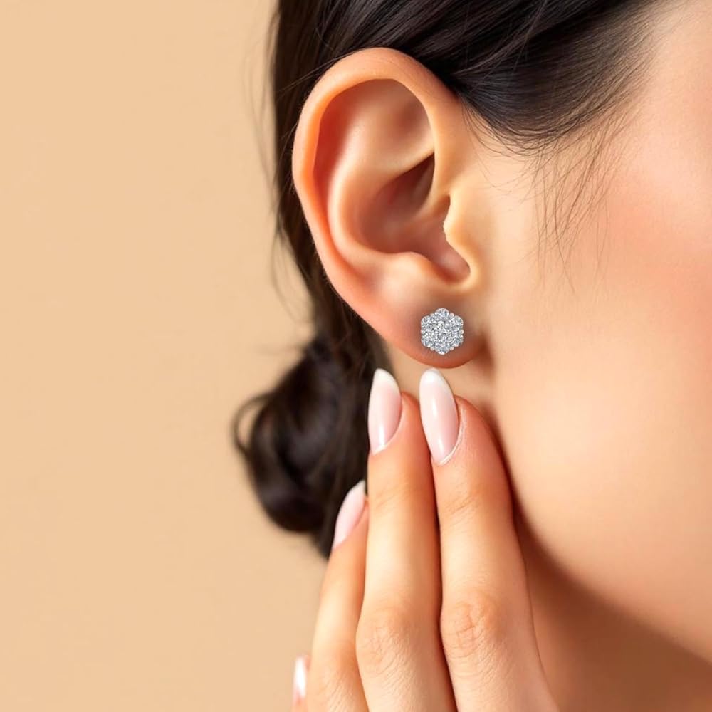 Flower Diamond Stud Earrings