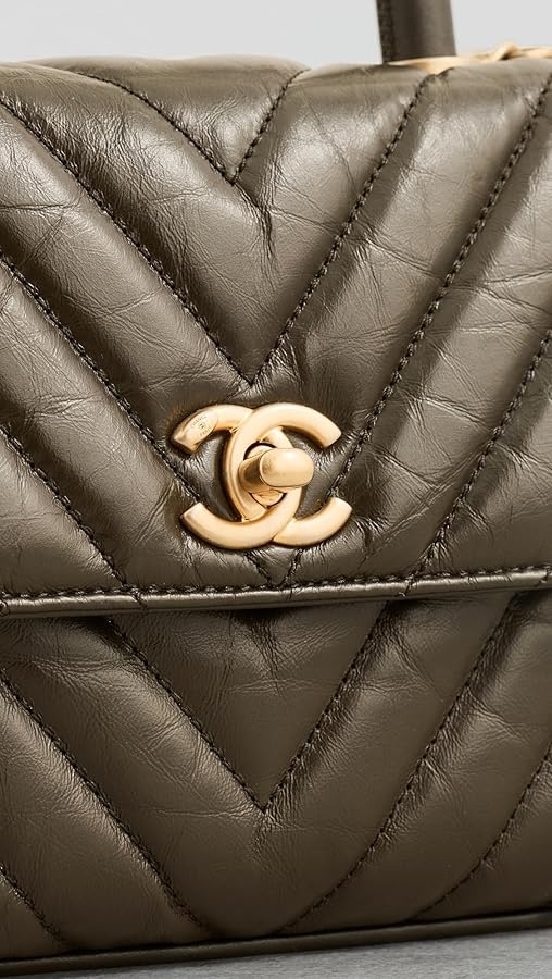 Chevron Quilted Top Handle Flap Bag