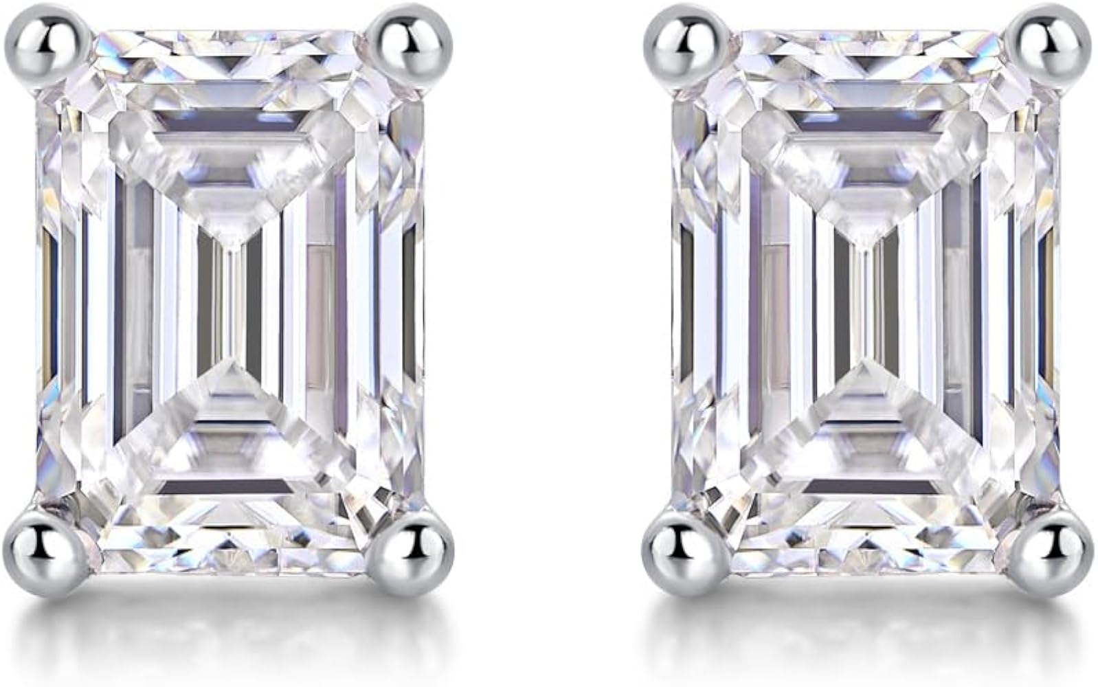 Emerald Cut Stud Earrings