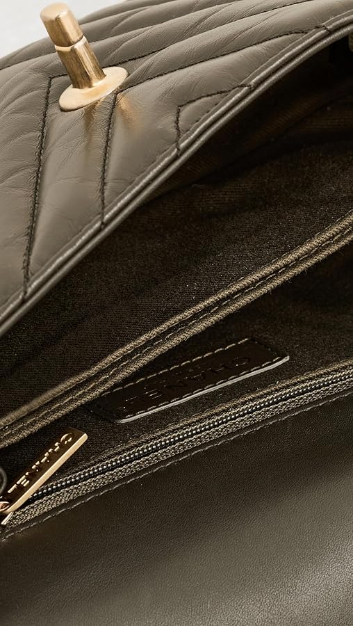 Chevron Quilted Top Handle Flap Bag